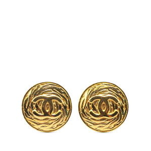 CHANEL Vintage Gold Logo Earrings